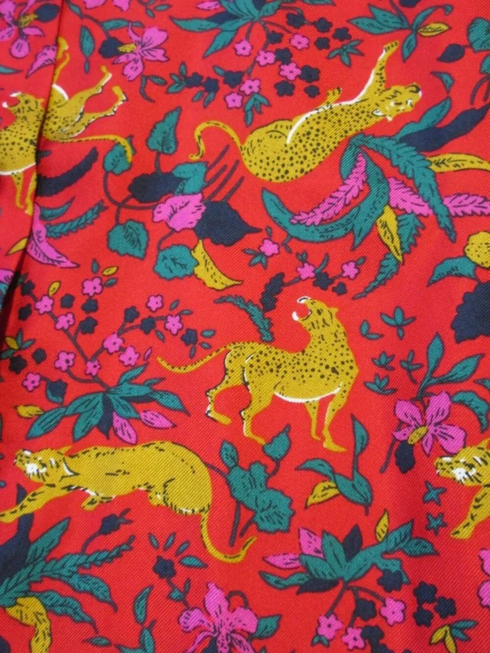 NWT J.Crew Collection Silk-twill Shirt in Cerise Jungle Cat Leopard 2